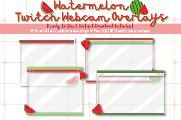 Download Watermelon Twitch Webcam Overlays - Premium Bundle