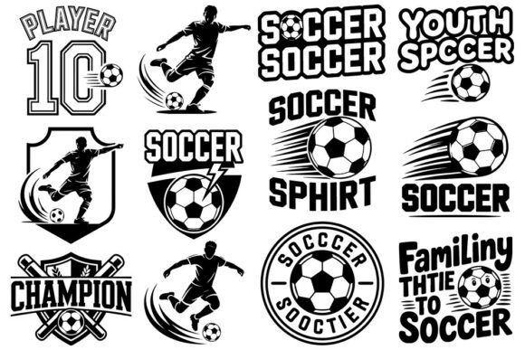 Download Soccer SVG Bundle | Soccer Player Silhou - Player Collection