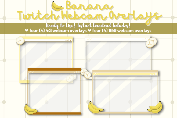 Download Banana Twitch Webcam Overlays - Premium Bundle