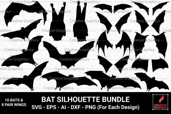 Download Bat and Bat Wings Silhouette Bundle - Premium Resources