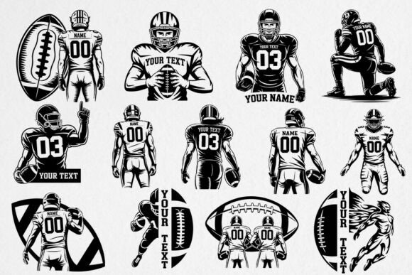 Download Custom Football Player SVG Bundle - Player Collection