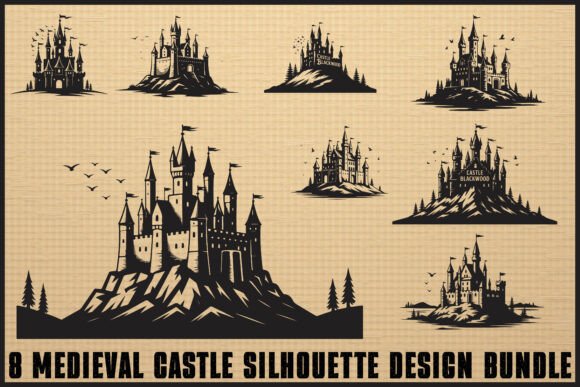 Download Medieval Castle Silhouette Bundle - Silhouette bundle Collection